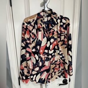 Nic and Zoe Size Medium Mixed Abstract Blouse